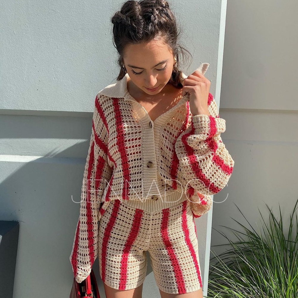 NWT Zara open knit jacket and shorts set - Picture 14 of 16